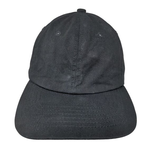 Unbranded Men's Slideback Hat Black Adjustable Blank Vent Holes - Picture 1 of 6